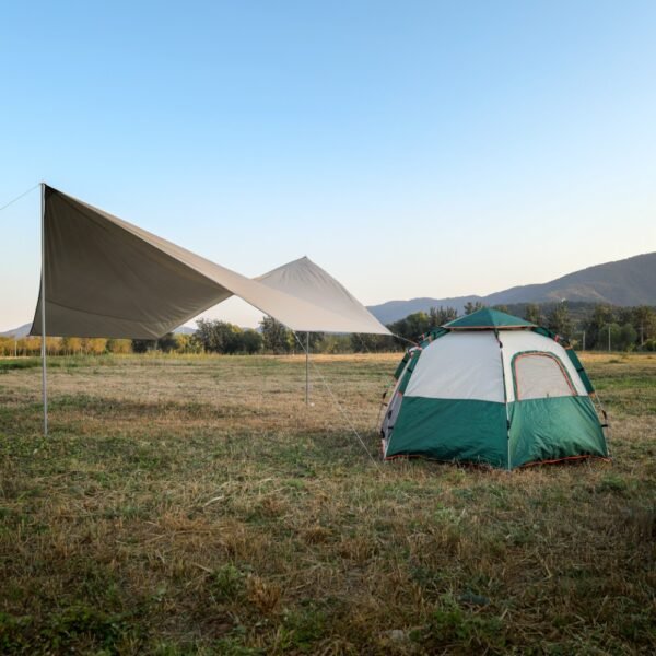 Manufacturer OEM Hexagonal Green Tent | Butterfly Shape Silver Coated Canopy - Image 2