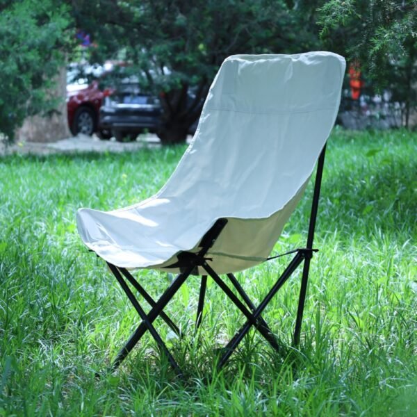 Factory Custom Camping Chair High Back Carbon Steel Oxford Cloth Moon Chair - Image 7