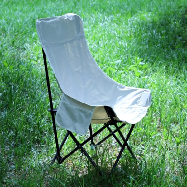 Factory Custom Camping Chair High Back Carbon Steel Oxford Cloth Moon Chair - Image 2