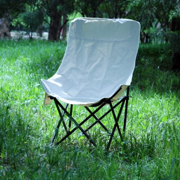 Factory Custom Camping Chair High Back Carbon Steel Oxford Cloth Moon Chair - Image 3