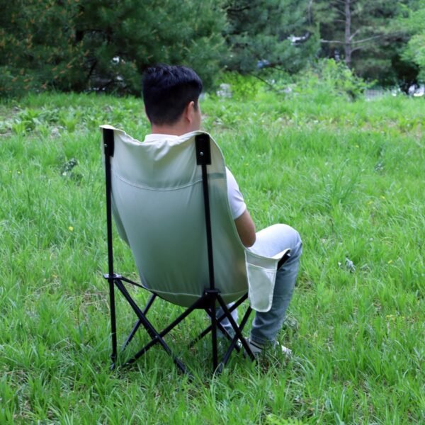 Factory Custom Camping Chair High Back Carbon Steel Oxford Cloth Moon Chair - Image 4