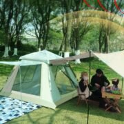 Wholesaler OEM Custom 2-in-1 Automatic Camping Tent and Canopy | Classic Ivory White Automatic Tent - Image 5